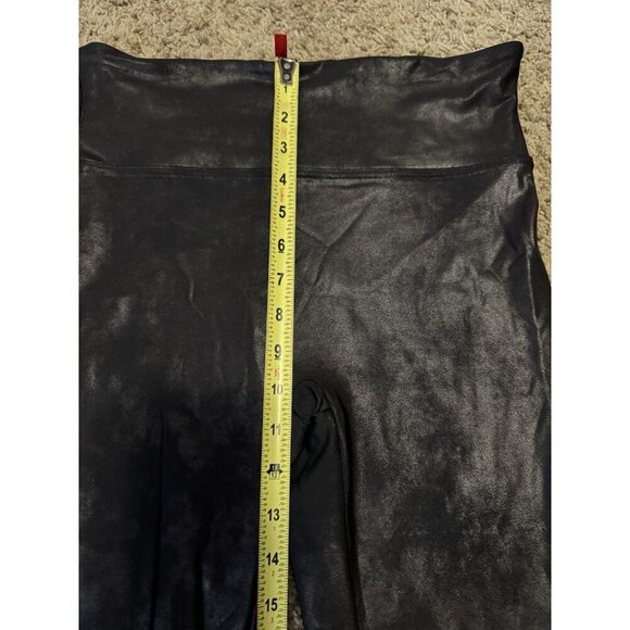 SPANX Faux Leather Leggings High Waisted Tummy Control Black Size XL - Picture 7 of 7